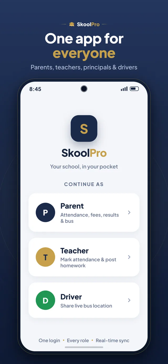 SkoolPro app — One App for Everyone